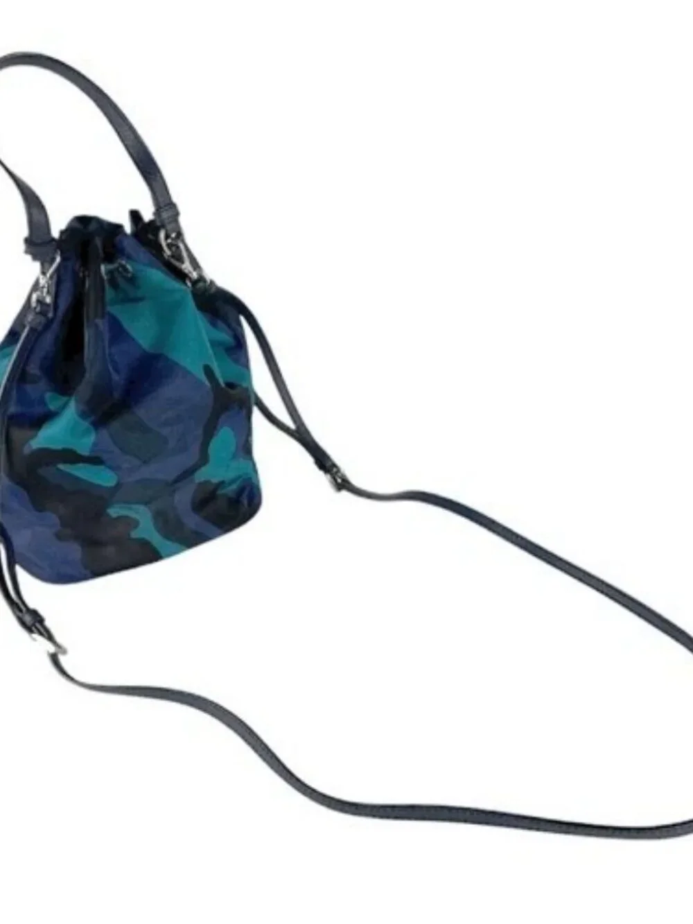 Auth PRADA Handbag Crossbody Shoulder Bag Navy/Black/Blue Nylon/Leather - z9367 - Picture 11 of 13